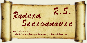 Radeta Sečivanović vizit kartica